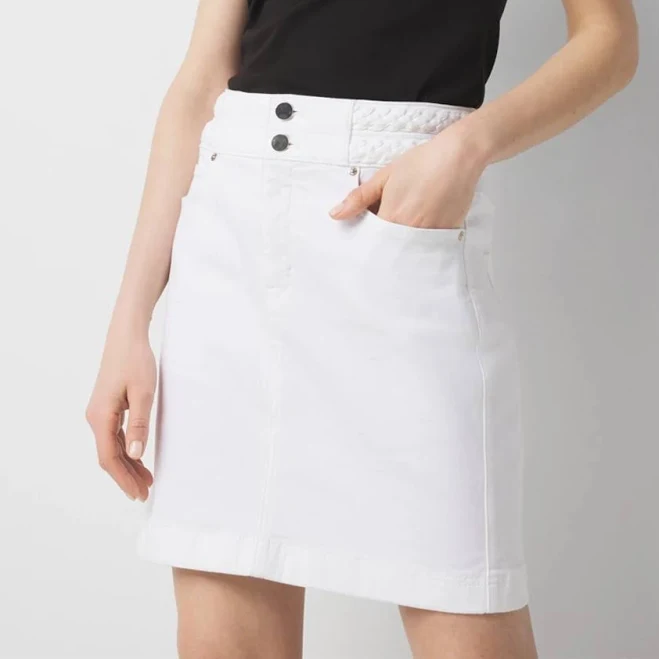 skirt White House Black Market Women's Braided Waist Denim A-Line Miniskirt White House Black Market $38.49