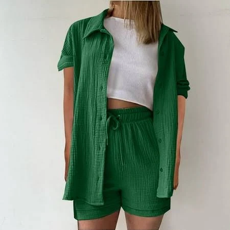 matching set Women's Casual Linen 2 Piece Set Walmart - xixuanwan official $24.97