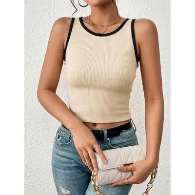 top Women's Ribbed Knit Cropped Tank Tops Target $28.99