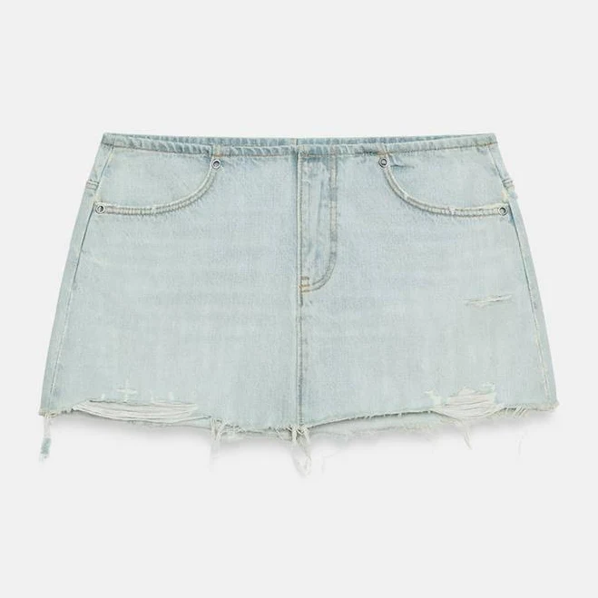 skirt Zara Trf Ripped Denim Mini Skirt Zara USA $49.9