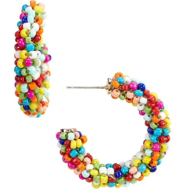 Dillard's Women's Seed Beaded Hoop Earrings