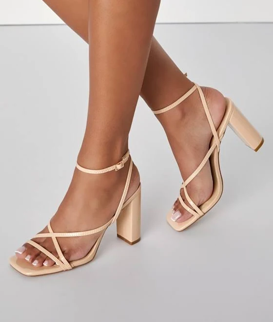 Lulus Strappy High Heel Ankle Strap Sandals Womens