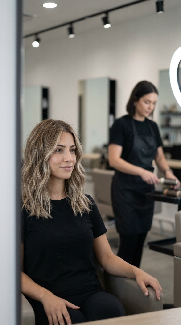 Sun-Dusted Bronde 2026: Effortless Babylights long sun-dusted bronde with cream and beige babylights and no fringe for daily wear
