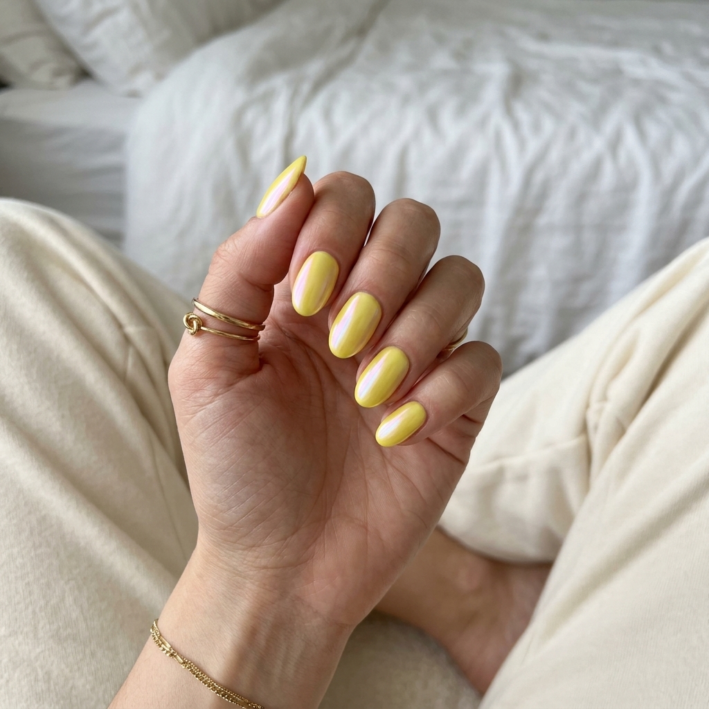 Lemon Yellow Glazed Donut Nails 2026 Lemon Yellow Glazed Donut nails for glamorous vacation vibes 2026.