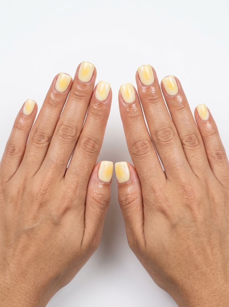 Pale Yellow Aura Swirl Nails 2026 Pale Yellow Aura Swirl nails for minimalist ethereal looks 2026.