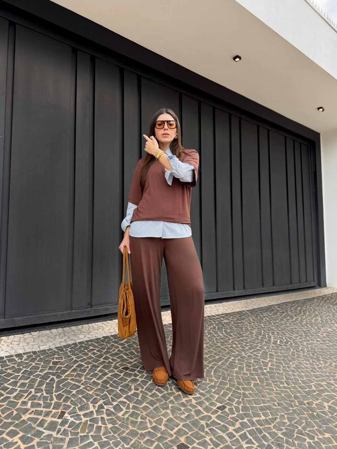 fall fashion trends 2026 Espresso Layering With Relaxed Wide-Leg Trousers