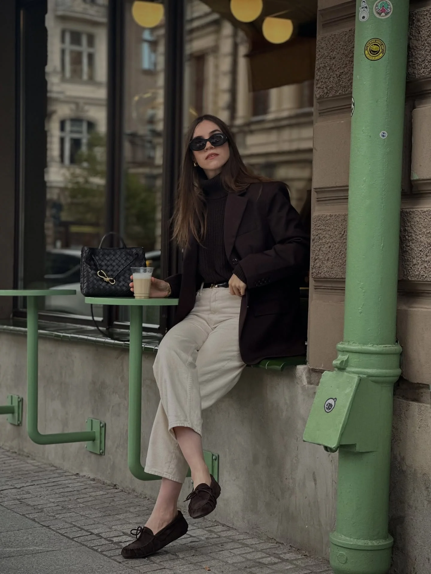 fall office outfits for women 2026 Dark Blazer Styling With Relaxed Cream Trousers