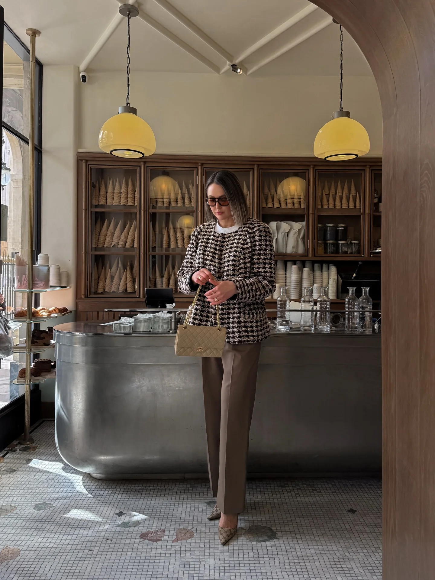 fall office outfits for women 2026 Polished Tweed Layers With Warm Neutral Tailoring