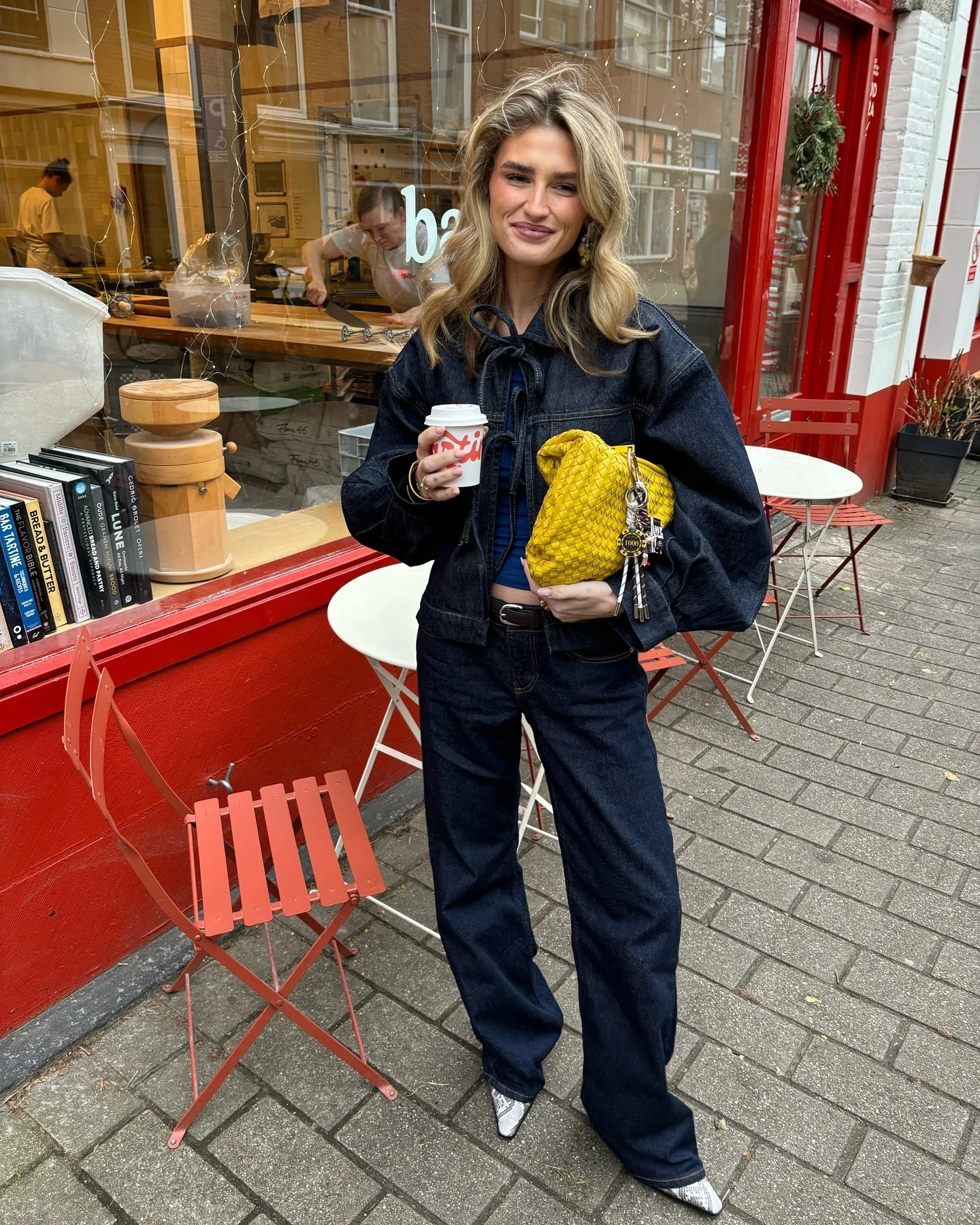 fall denim outfits for women 2026 Dark Denim And Bold Accessories That Brighten Cloudy Days