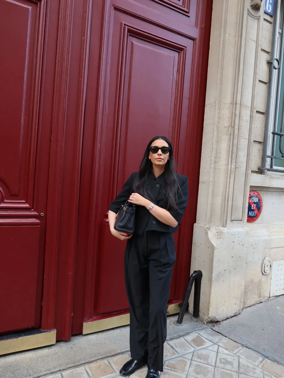 fall smart casual work outfit for women 2026 Modern All Black Tailoring With Minimalist Appeal