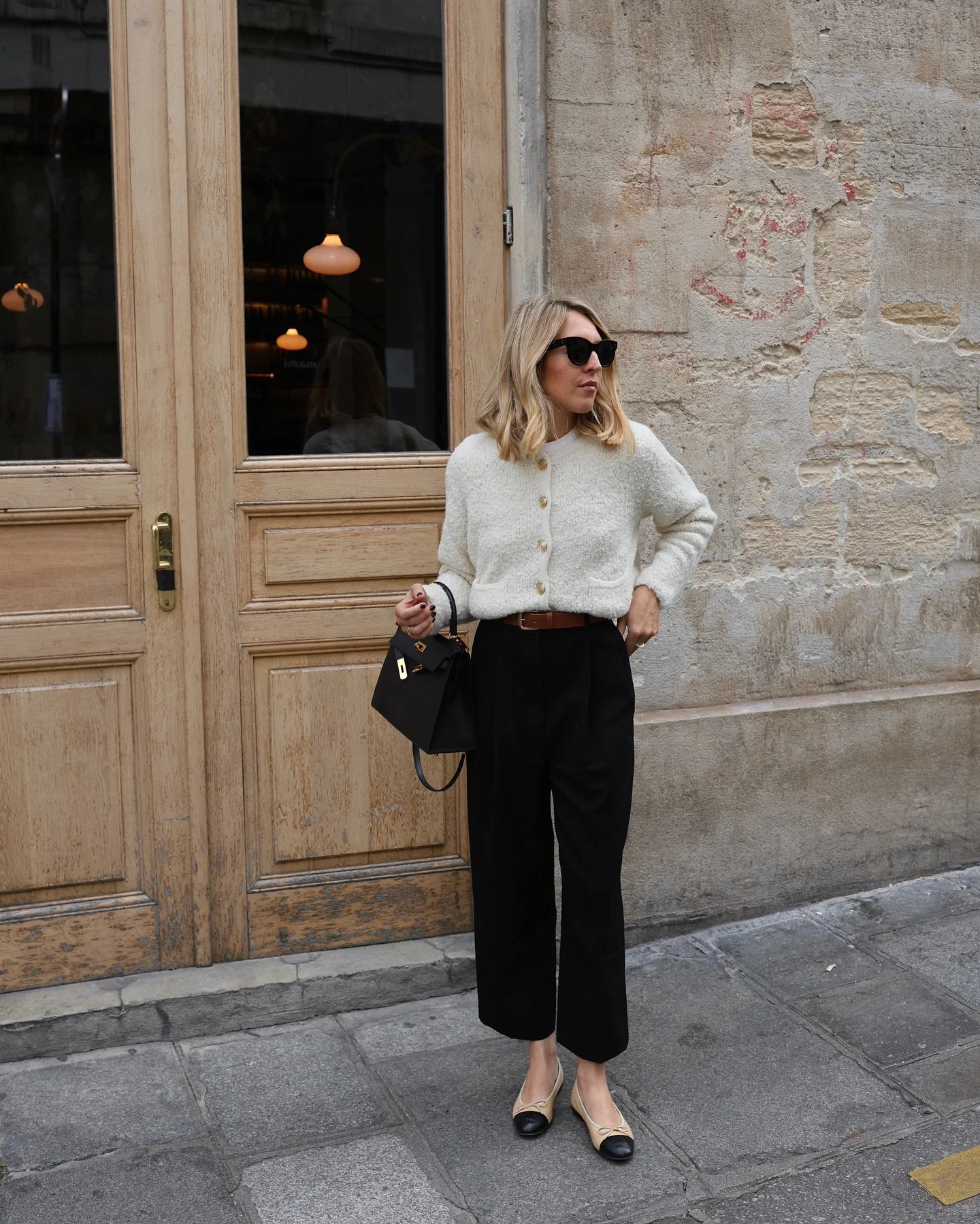 fall smart casual work outfit for women 2026 Soft Neutral Knitwear With Cropped Tailored Pants