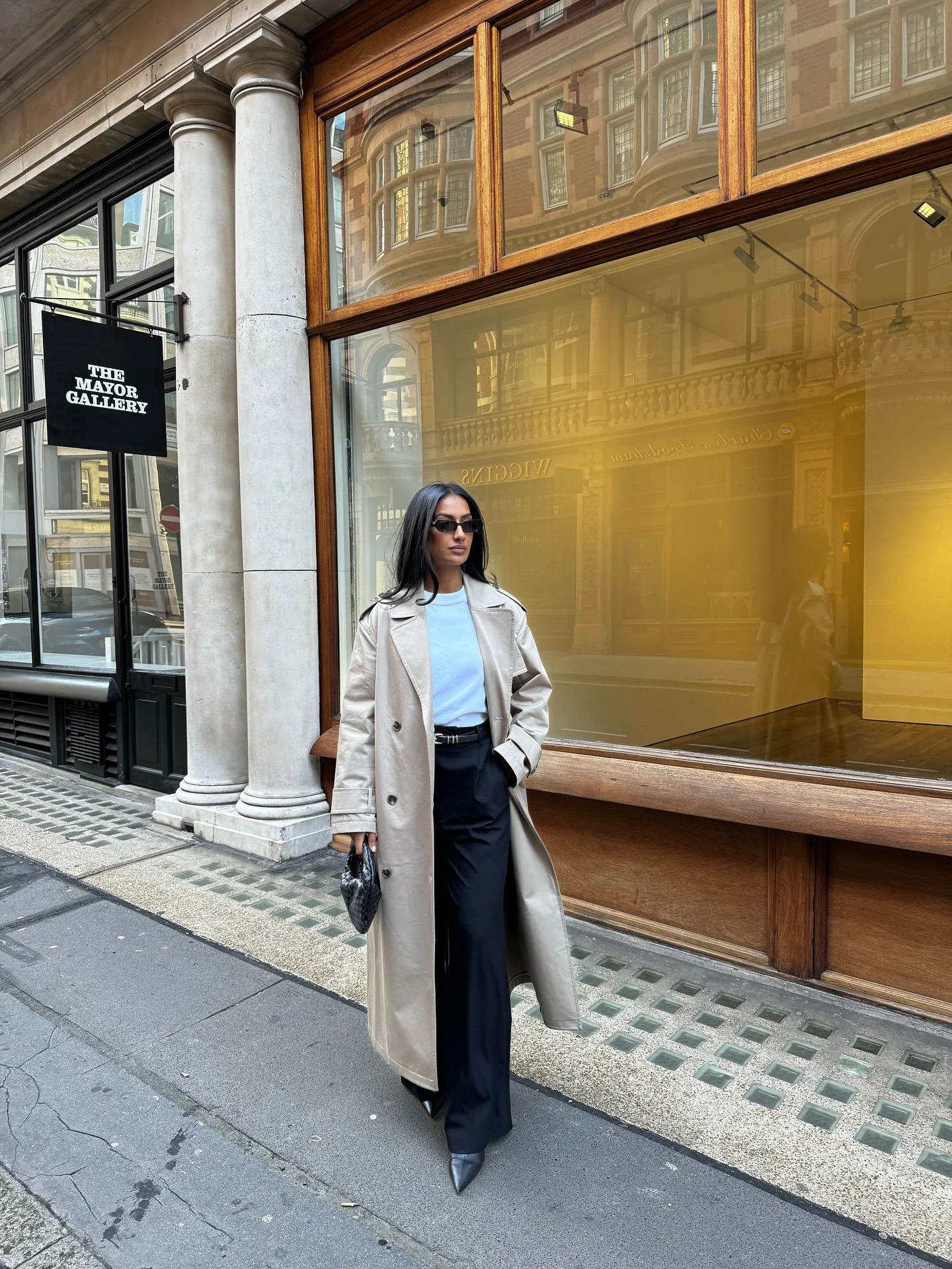 fall office outfits for women 2026 Effortless Trench Coat Styling With Wide-Leg Office Trousers
