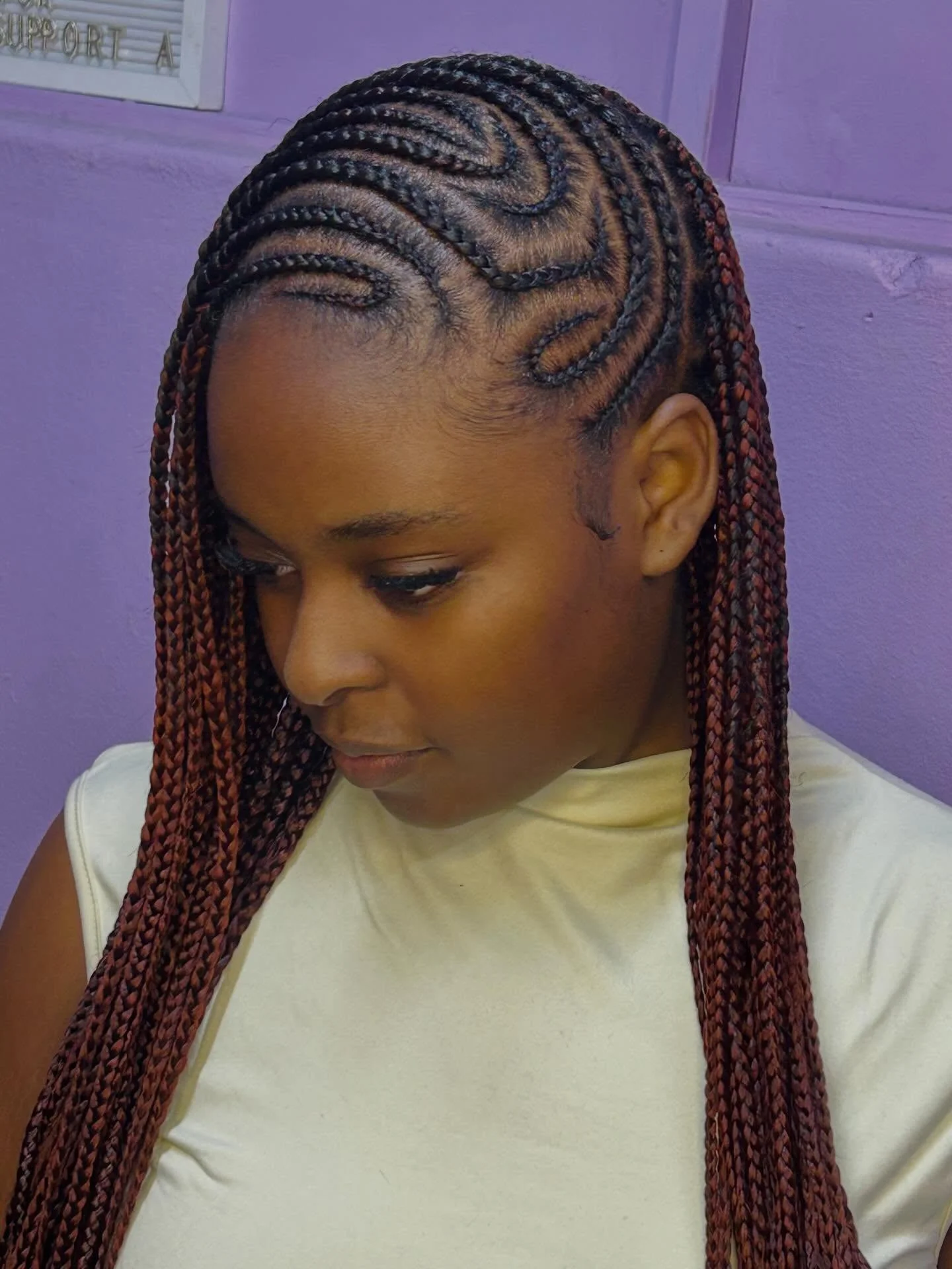 lemonade braid hairstyle Elegant Swirl Lemonade Braids With Rich Auburn Length
