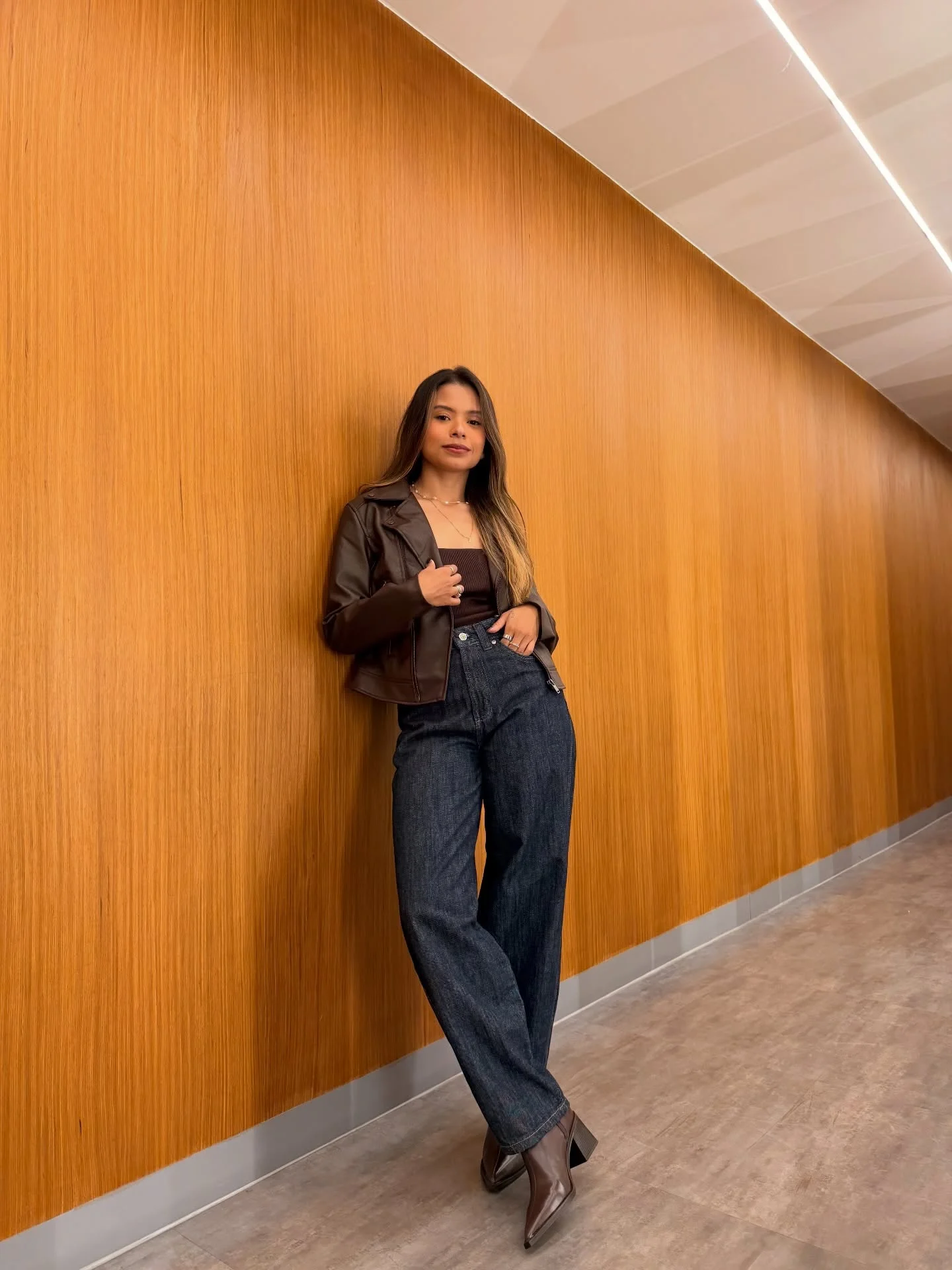 best fall outfits for women 2026 Rich Chocolate Layers With Dark Denim And Boots