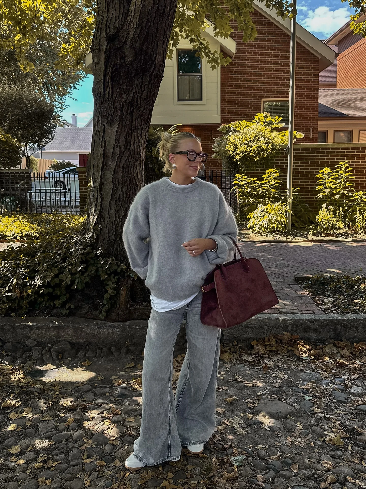 fall comfy outfits 2026 Soft Gray Knitwear With Relaxed Neutral Layers