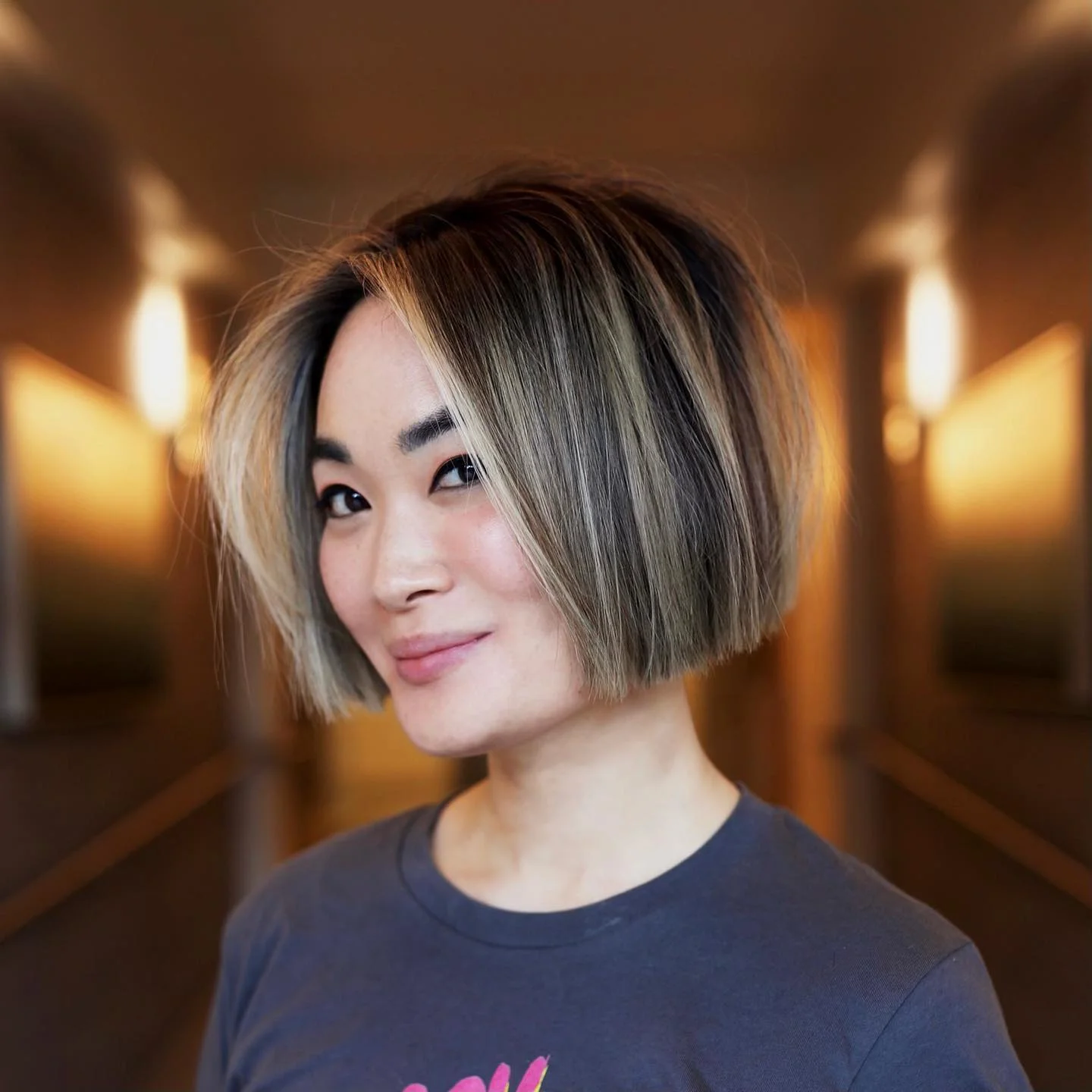 short bobbed hairstyle Modern Airy Bob With Soft Center Part