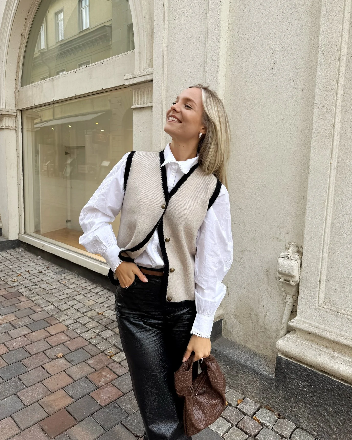 boho chic fall outfits for work 2026 Soft Knit Layers With Elegant Leather Textures