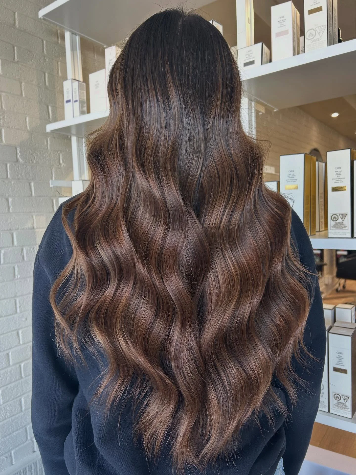 dimensional brunette hair color Soft Cocoa Balayage With Effortless Beach Waves