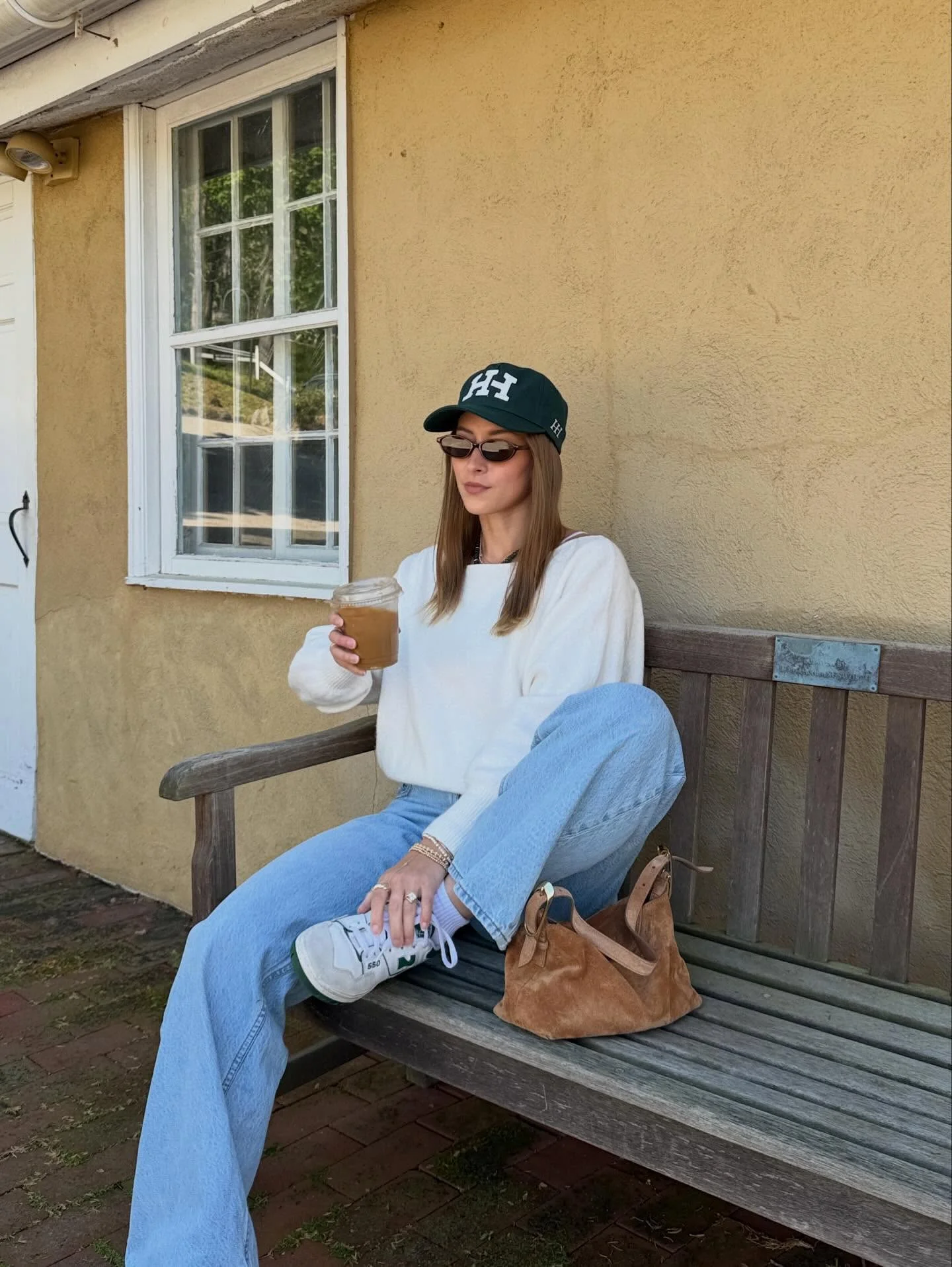 fall comfy outfits 2026 Soft Knit And Light Denim For Easy Coffee Runs