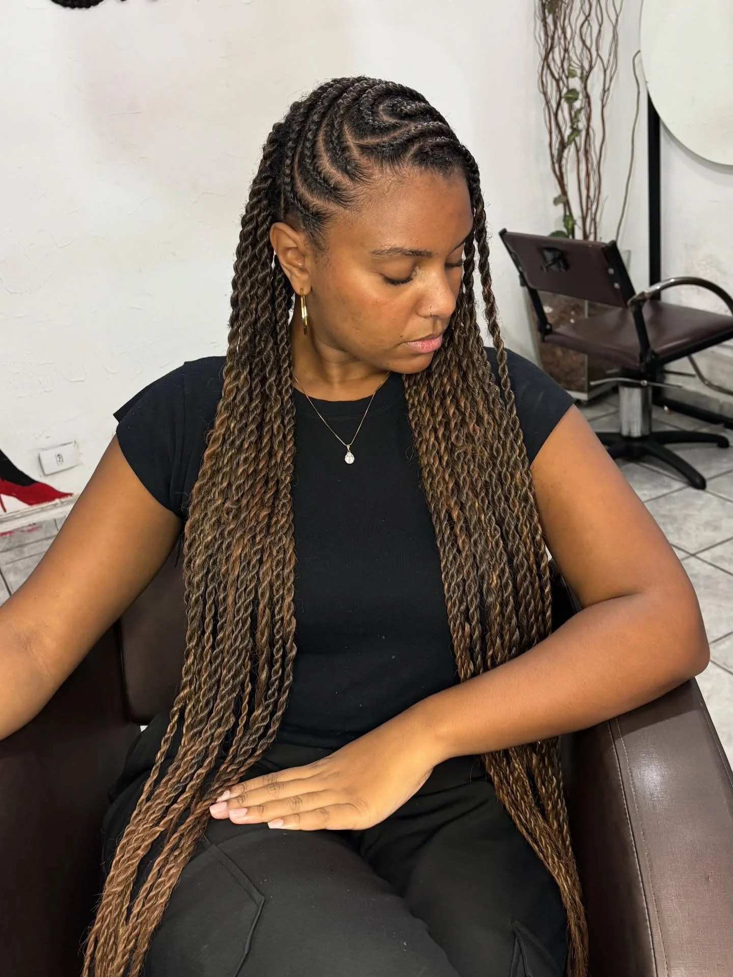 lemonade braid hairstyle Long Rope Twist Lemonade Braids With Soft Brown Ombre