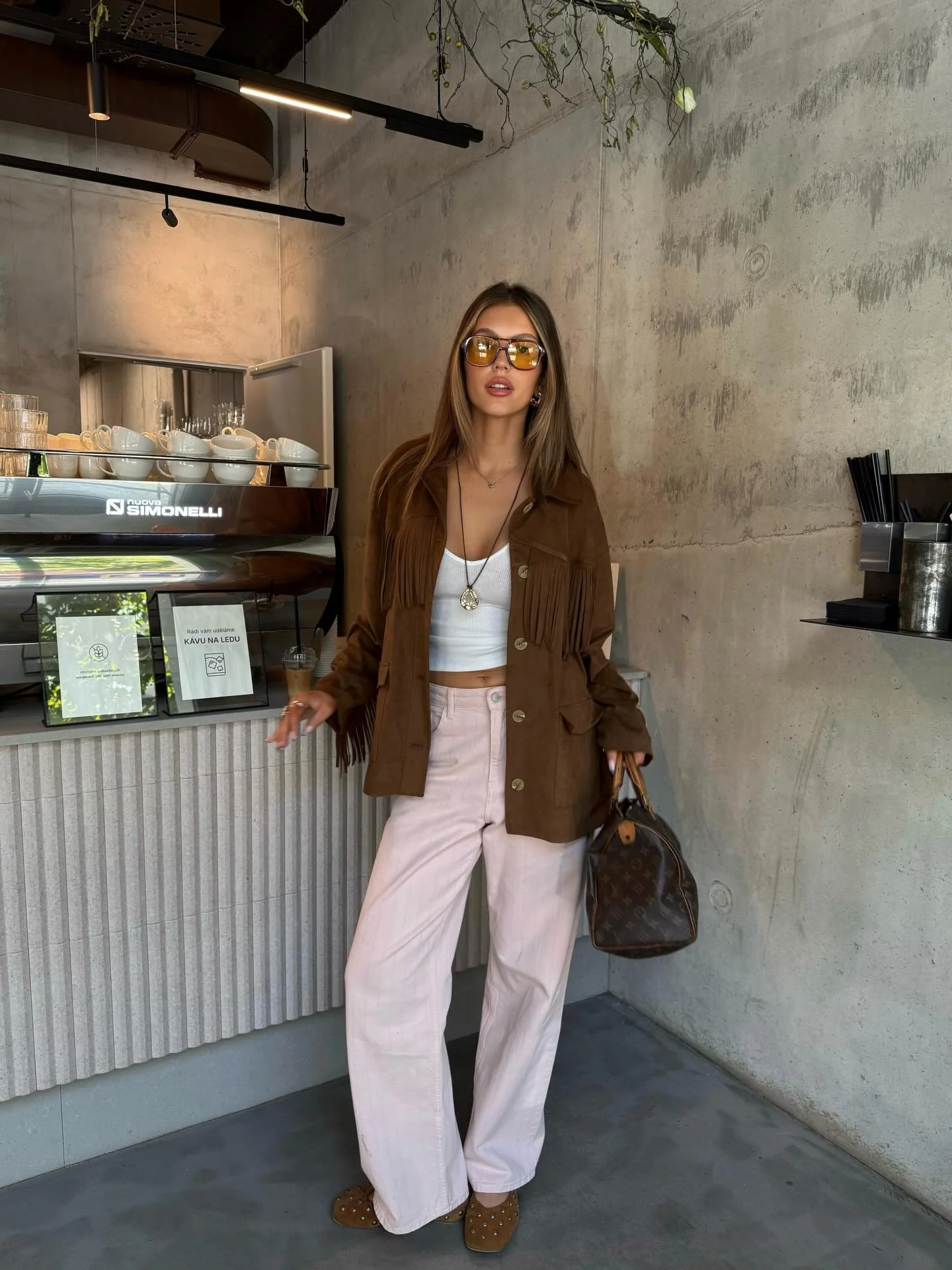 early fall outfits late summer Western Fringe Meets Modern Coffee Run Style