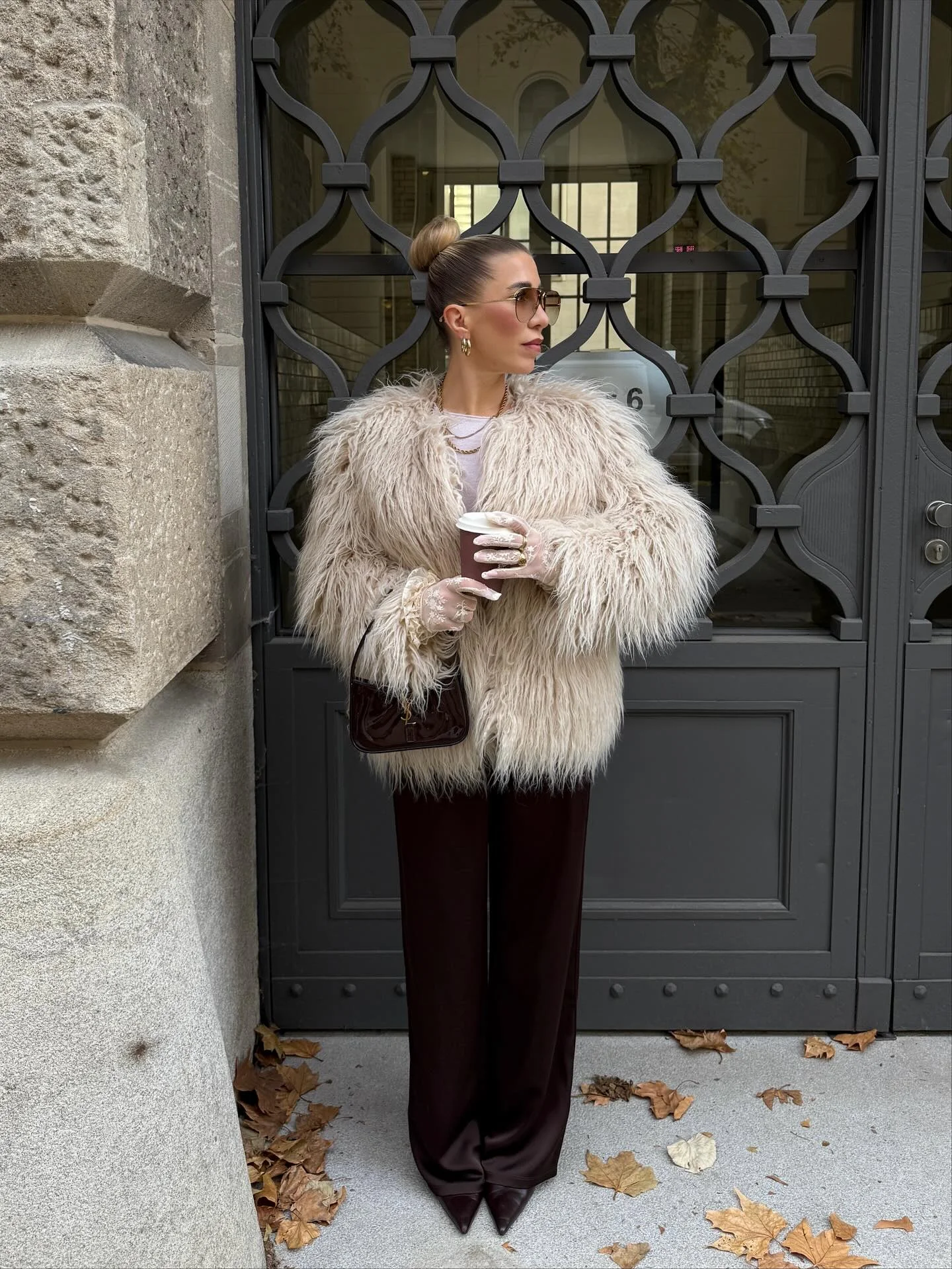 shaggy jacket Soft Neutral Faux Fur With Sophisticated Autumn Layers