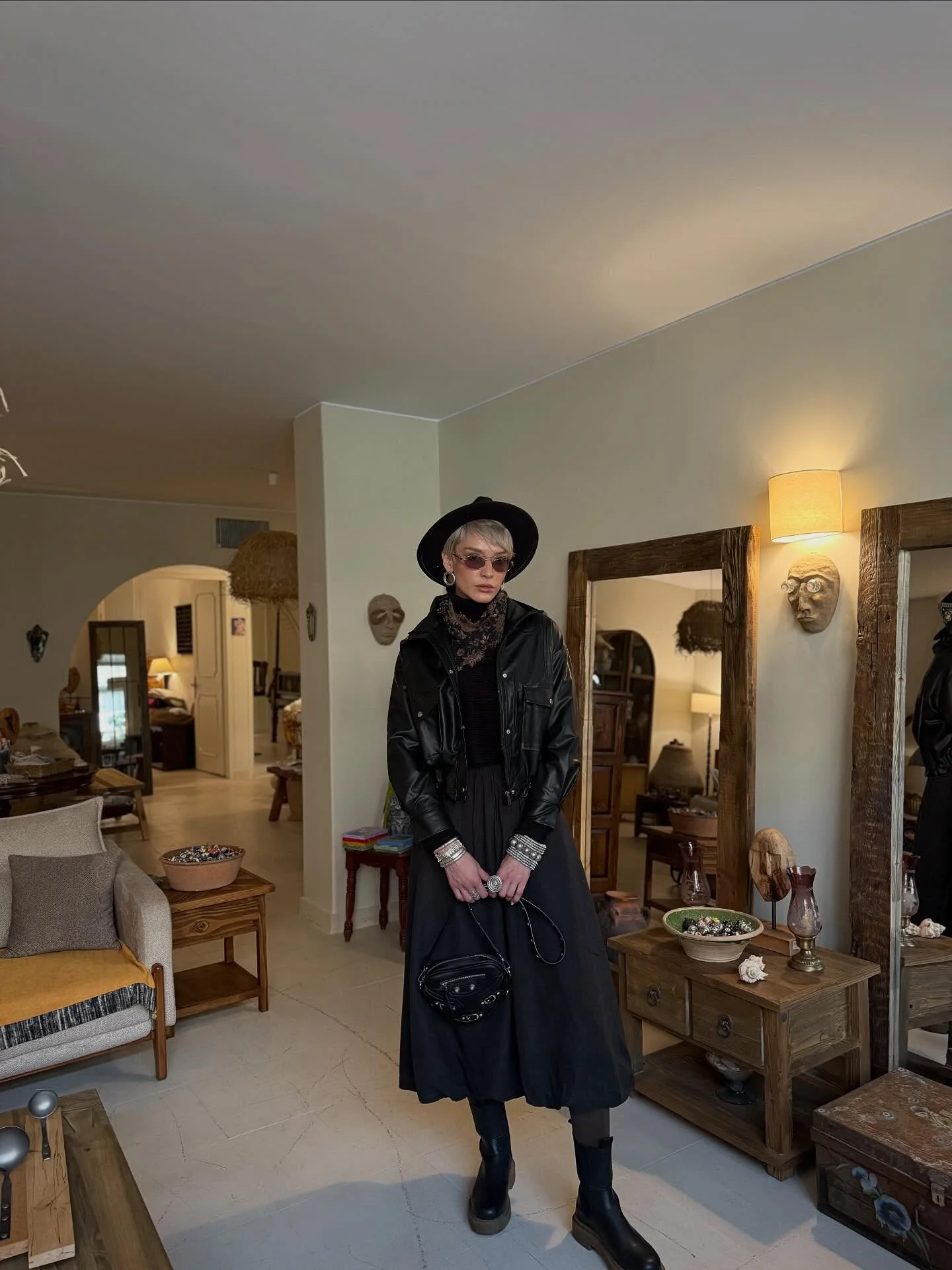 boho chic fall outfits for work 2026 Dark Bohemian Layers With An Edgy Autumn Mood