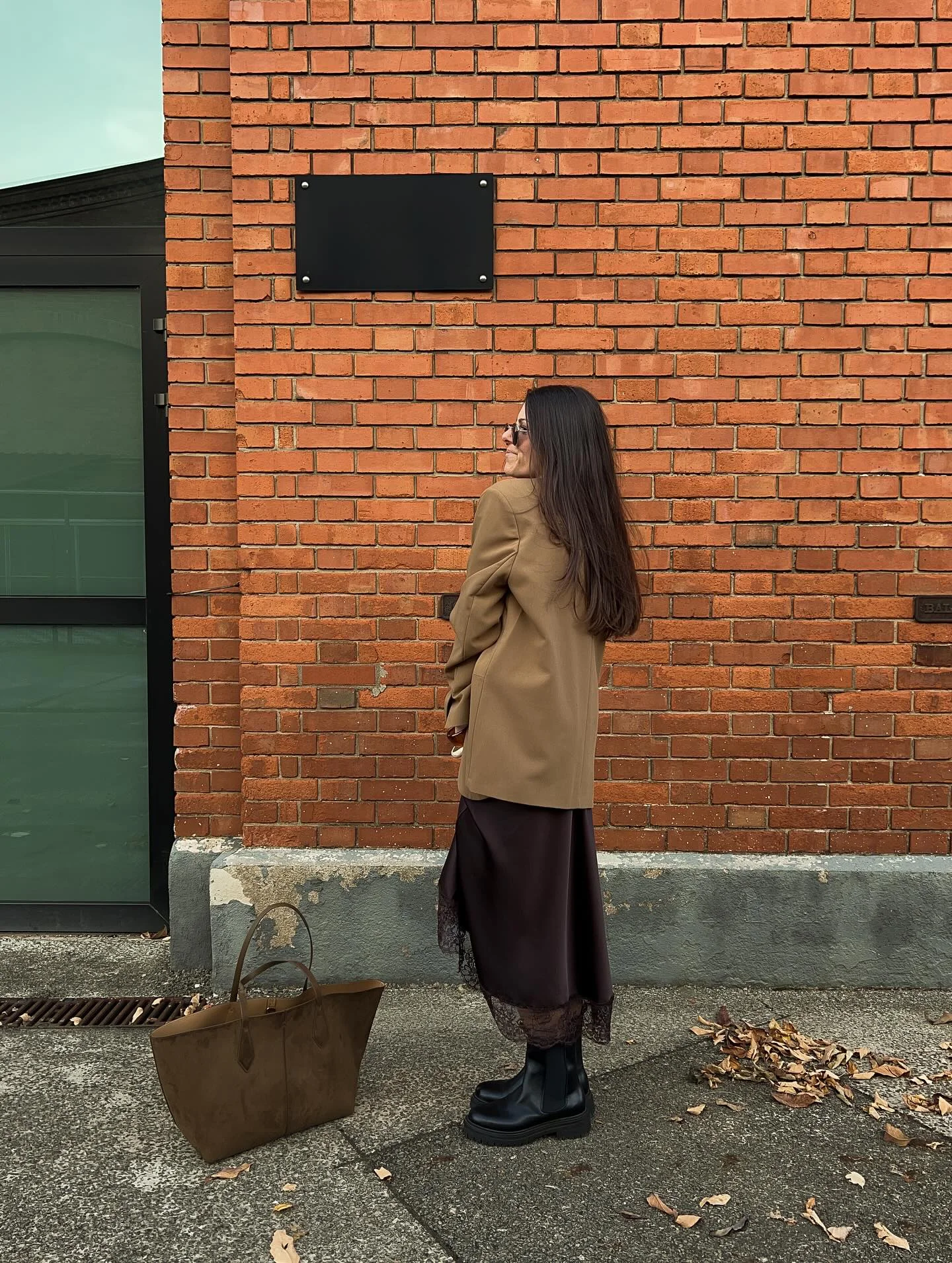 fall outfits with chelsea boots 2026 Blazer And Satin Skirt Styling With Chunky Black Chelsea Boots