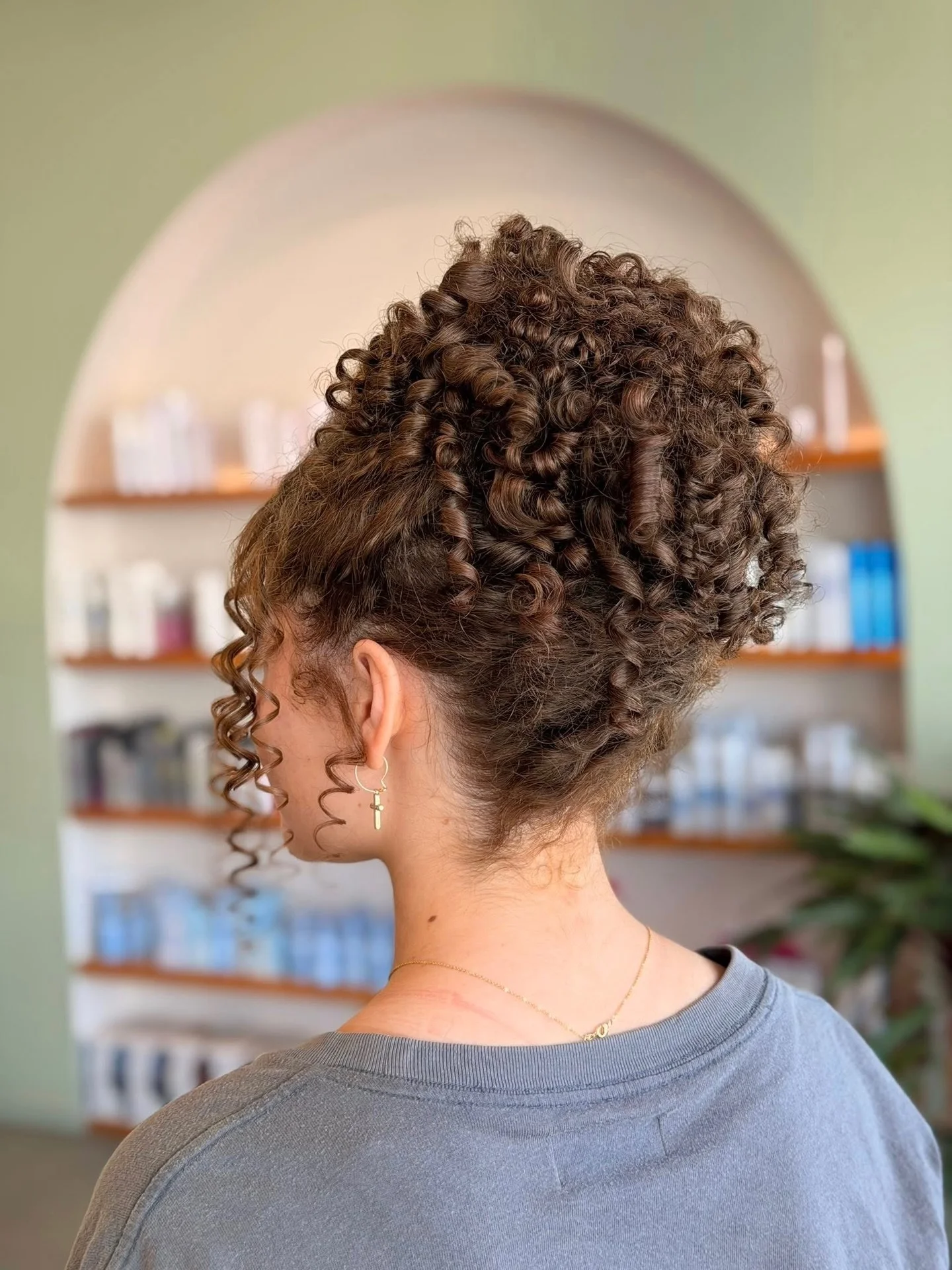 heatless curls hairstyle Voluminous Curly Updo With Defined Spiral Texture