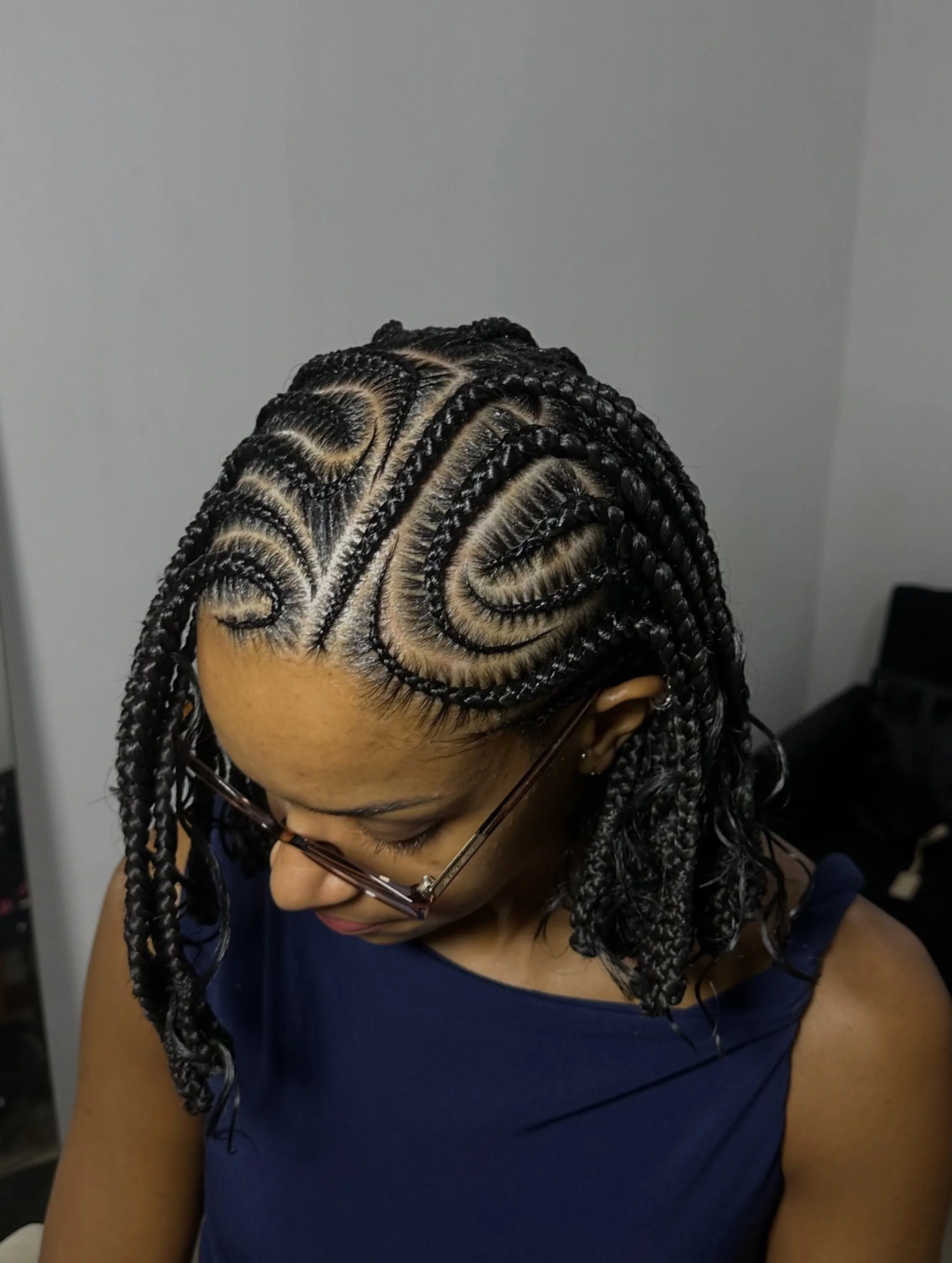 lemonade braid hairstyle Short Swirl Lemonade Braids With Sculpted Precision