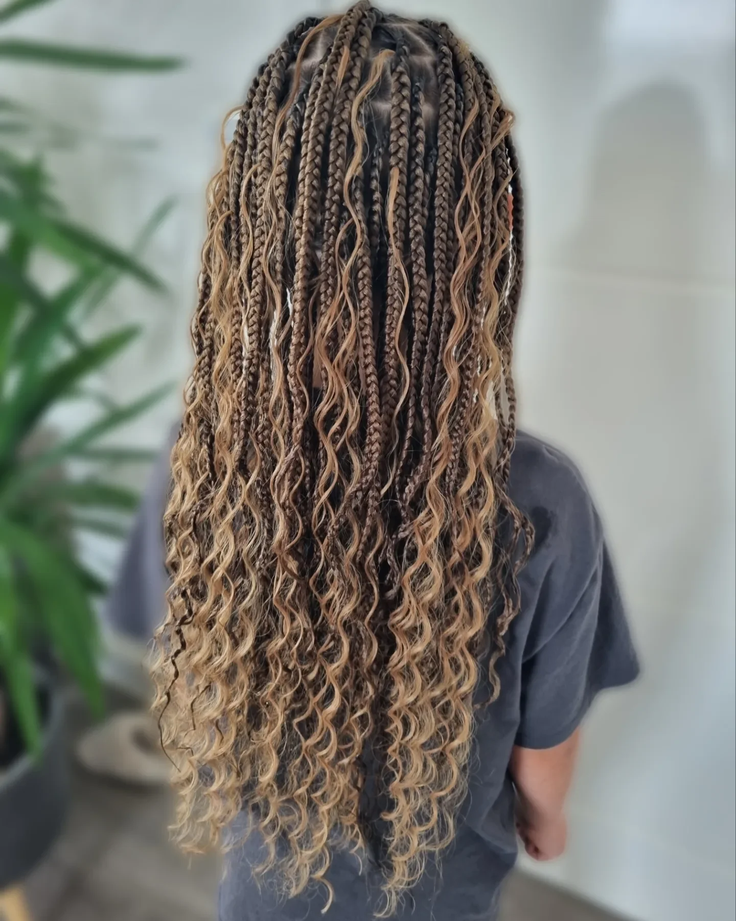 feed in braid hairstyles Boho Feed-In Braids With Soft Blonde Curly Ends