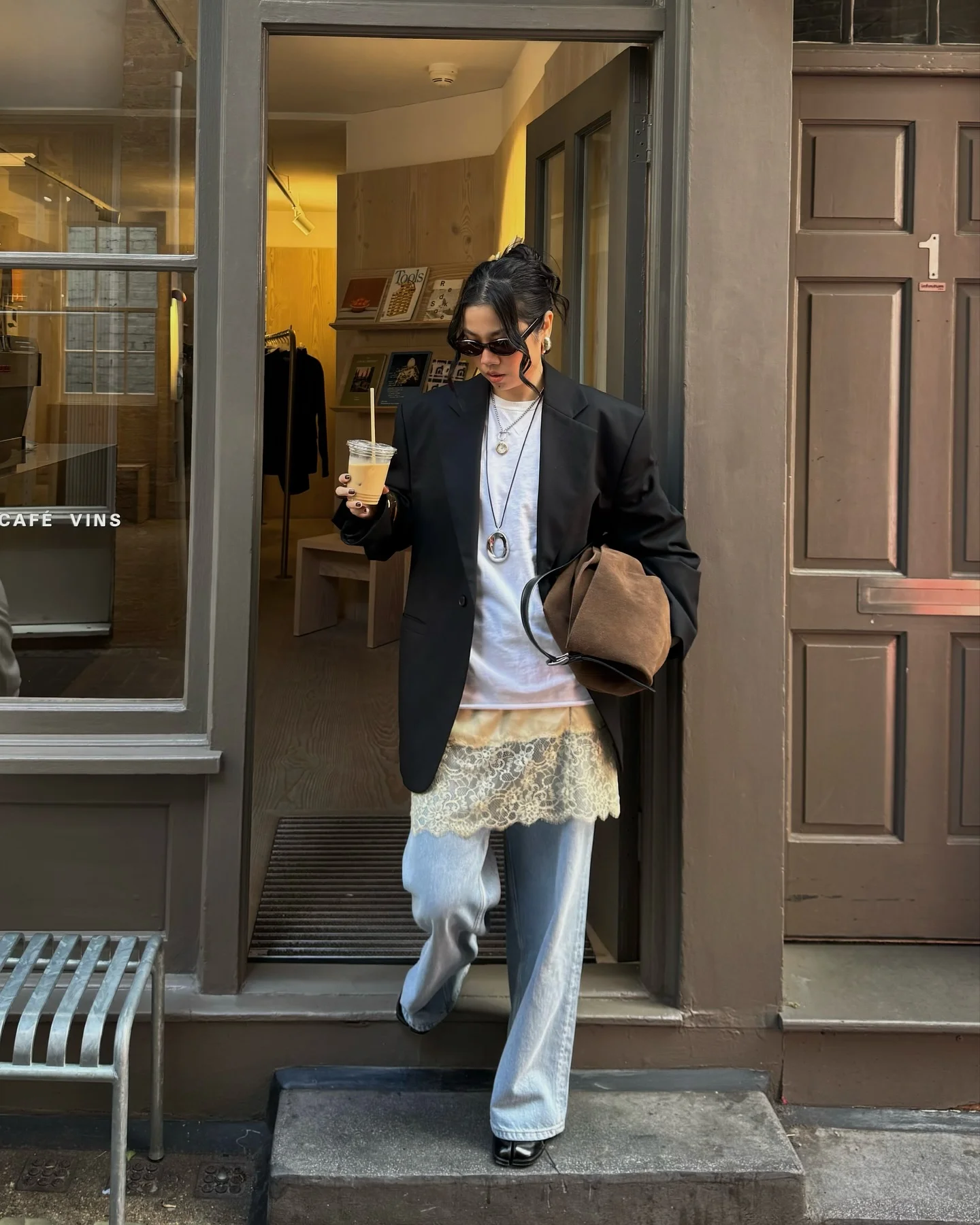 lace layering fall outfit 2026 Relaxed Blazer Styling With Casual Lace Layers