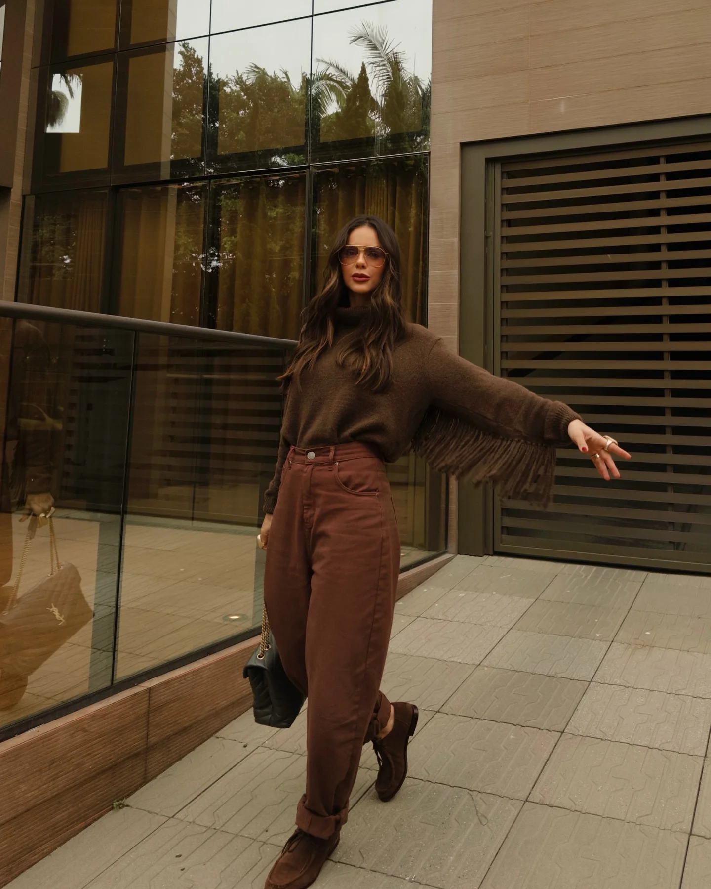 best fall outfits for women 2026 Rich Chocolate Layers With Relaxed Tailoring