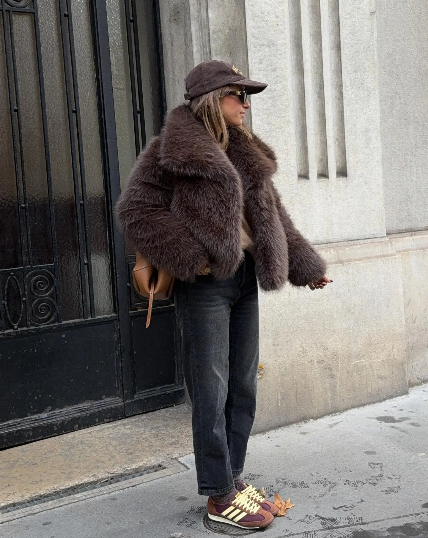 faux fur jacket Relaxed Chocolate Faux Fur With Vintage Denim