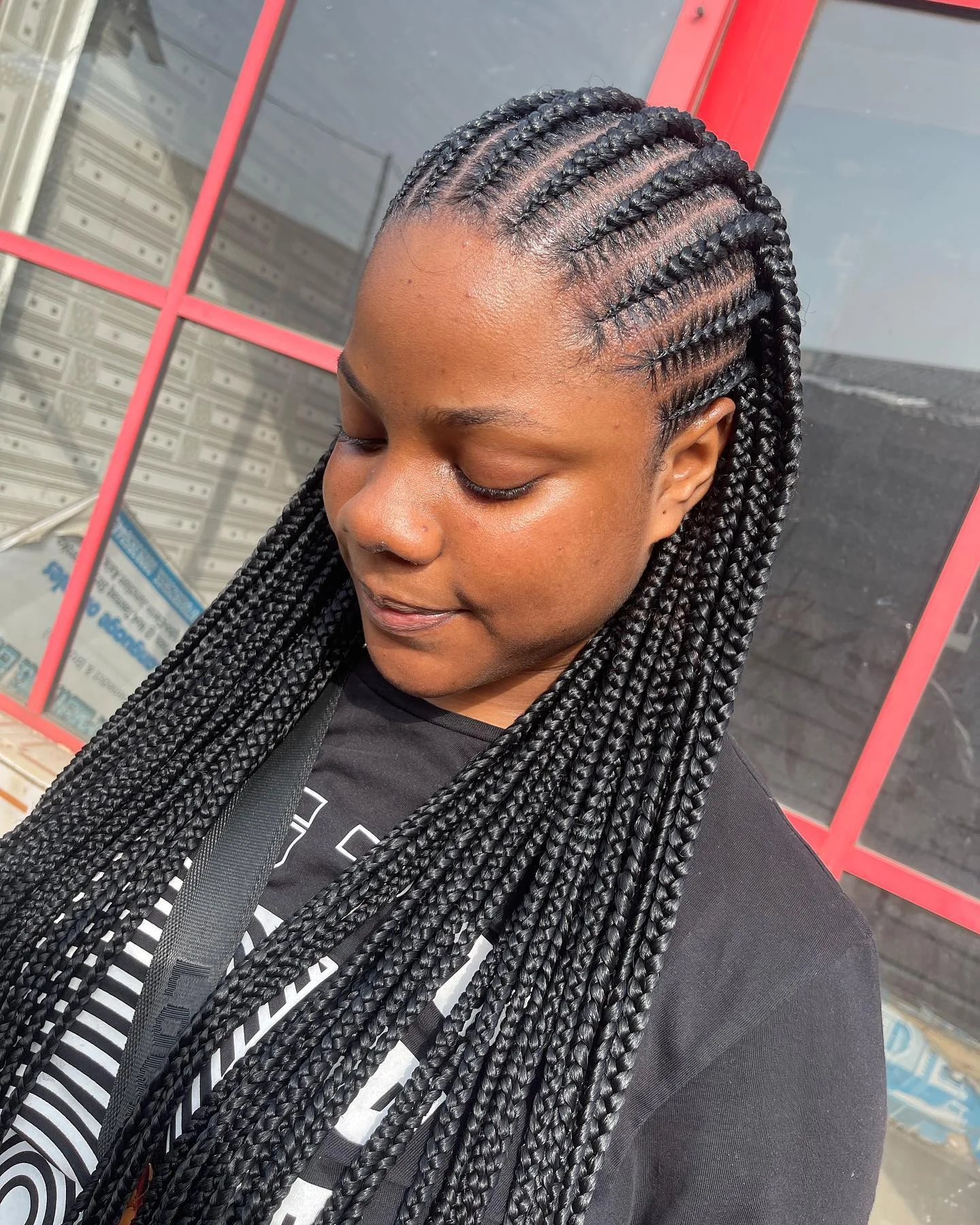 feed in braid hairstyles Sleek Medium Feed-In Braids With A Timeless Finish