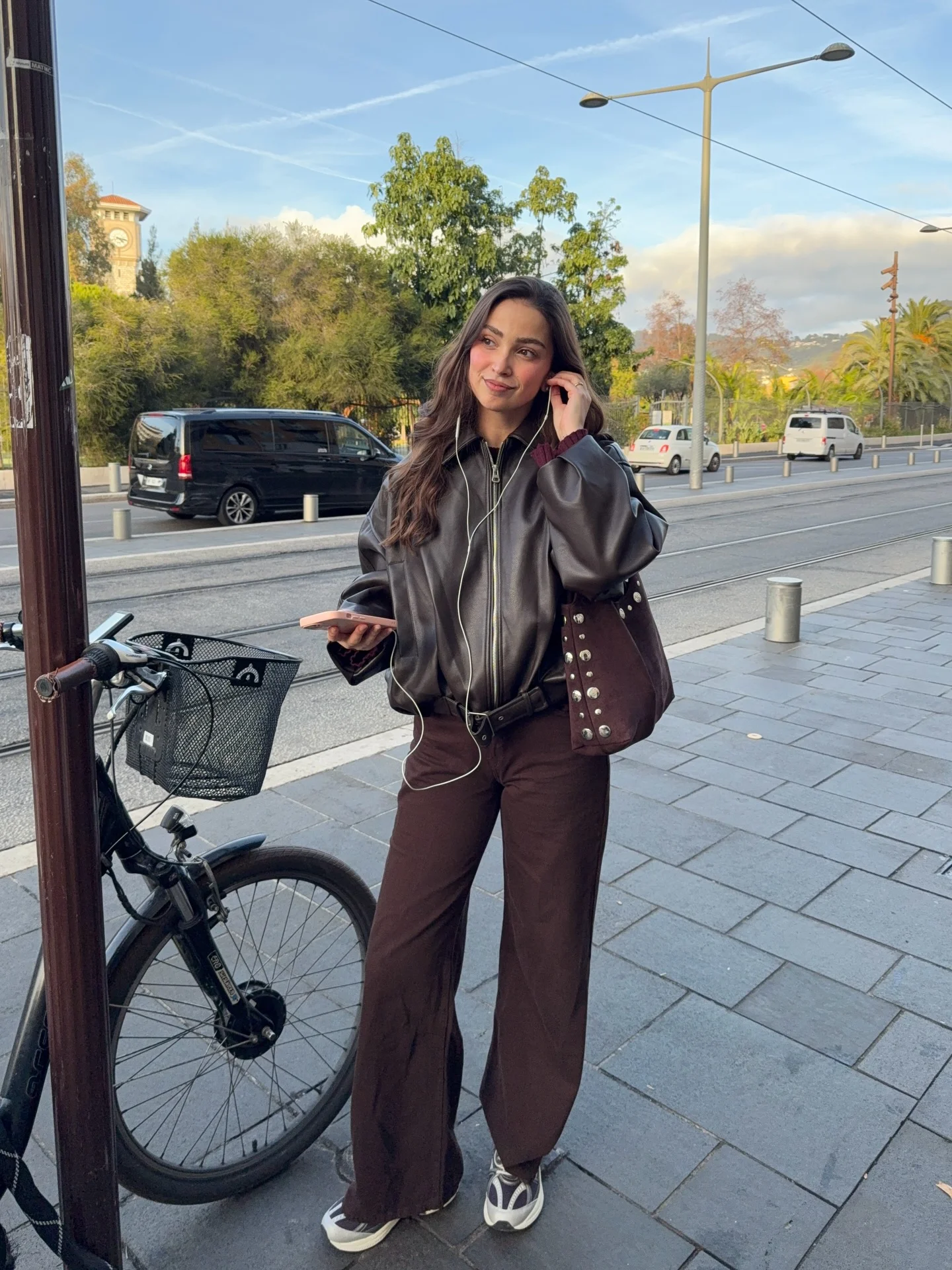 september fashion trends 2026 Sporty Leather Layers With Rich Espresso Tones