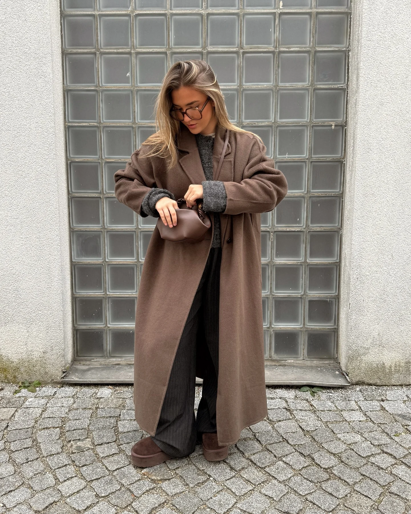 cute comfy fall outfits 2026 Elegant Chocolate Layers With Wide-Leg Tailoring
