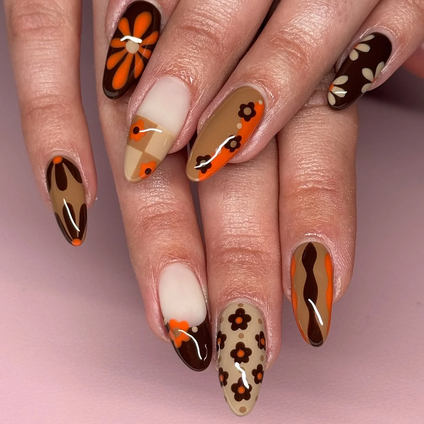 fall nail for all plates skin 2026 Retro Harvest Patterns In Earthy Autumn Shades