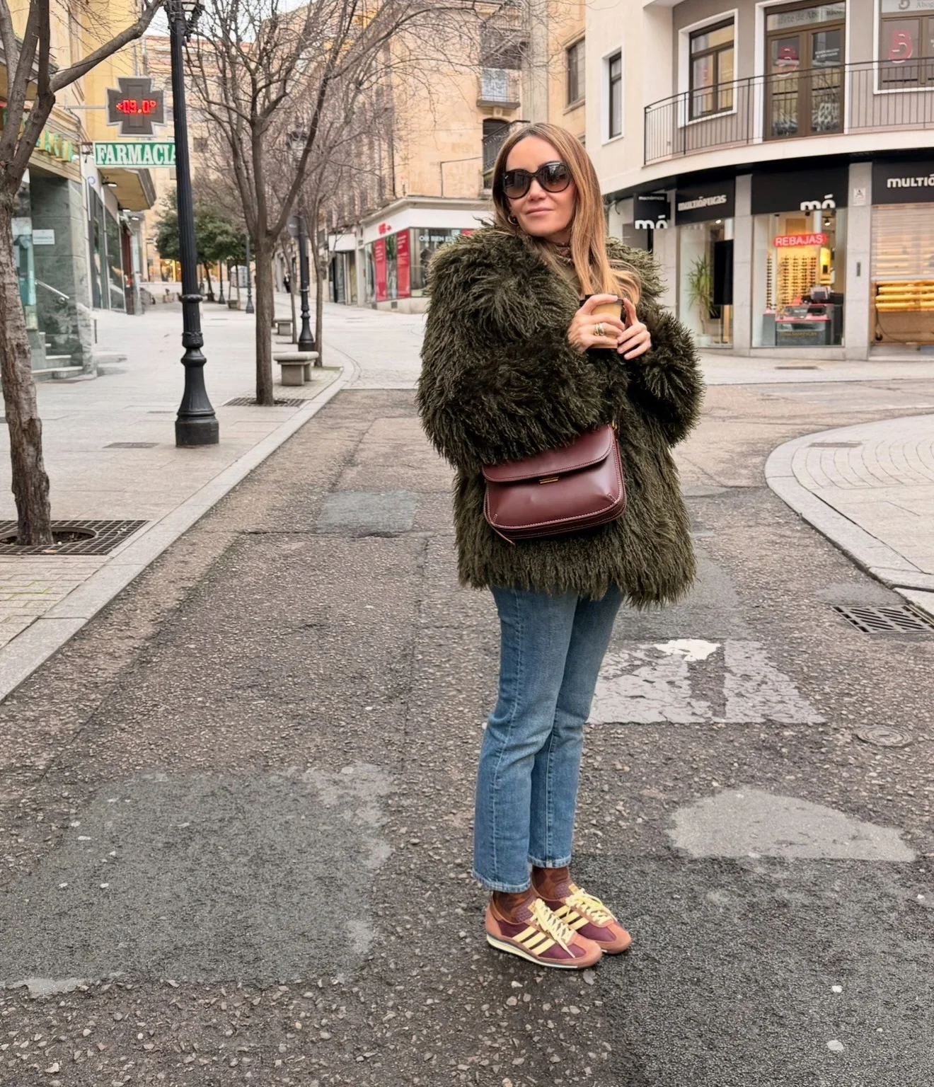 shaggy jacket Casual Olive Texture With Everyday Denim