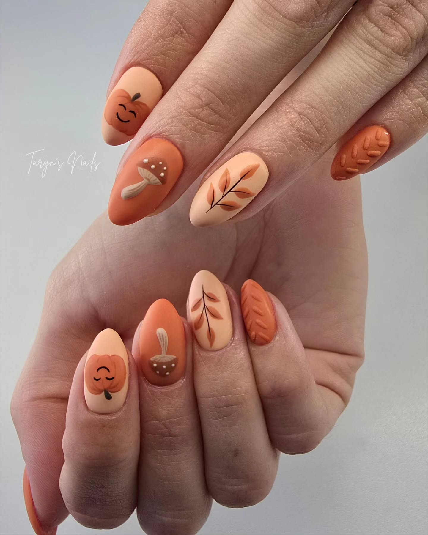 fall manicure 2026 Cute Pumpkin And Woodland Storybook Nails