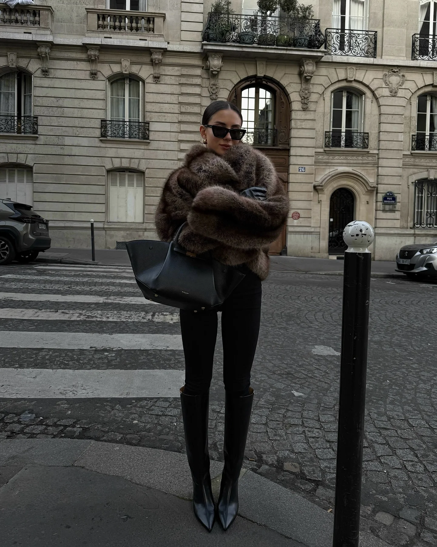 faux fur jacket Dark Espresso Faux Fur With Sleek Black Layers