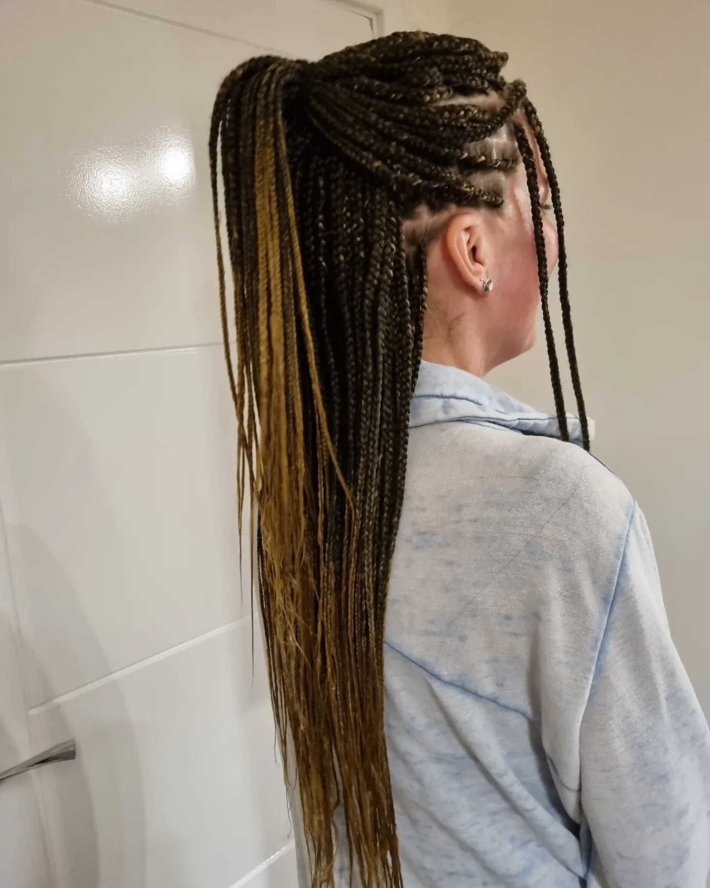 feed in braid hairstyles High Feed-In Ponytail With Soft Ombre Length