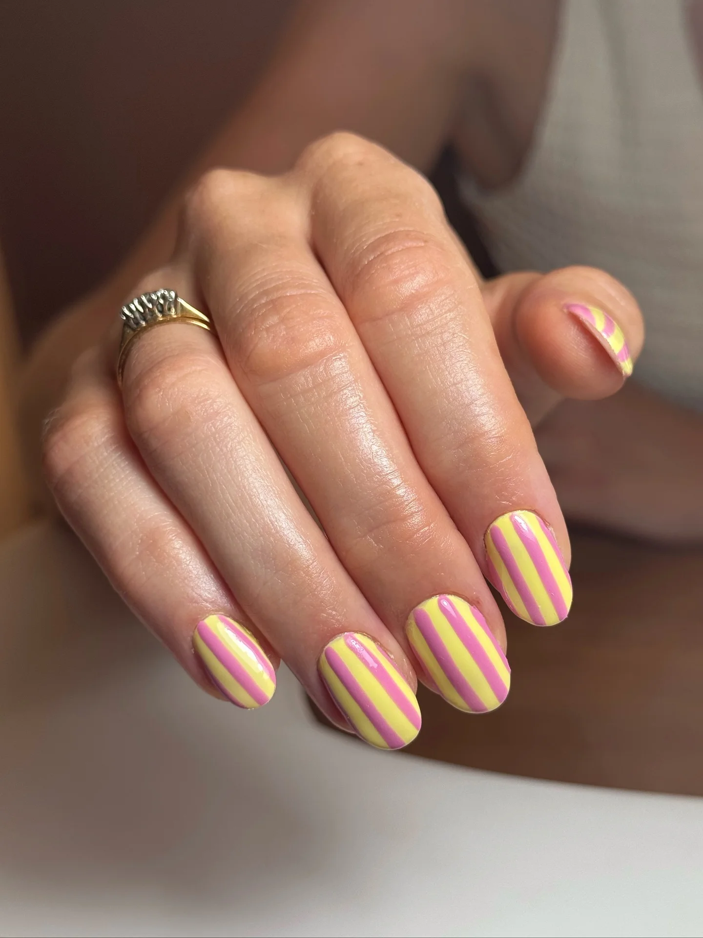 nail designs for august 2026 Retro Candy Stripe Nails For Sunny August Days