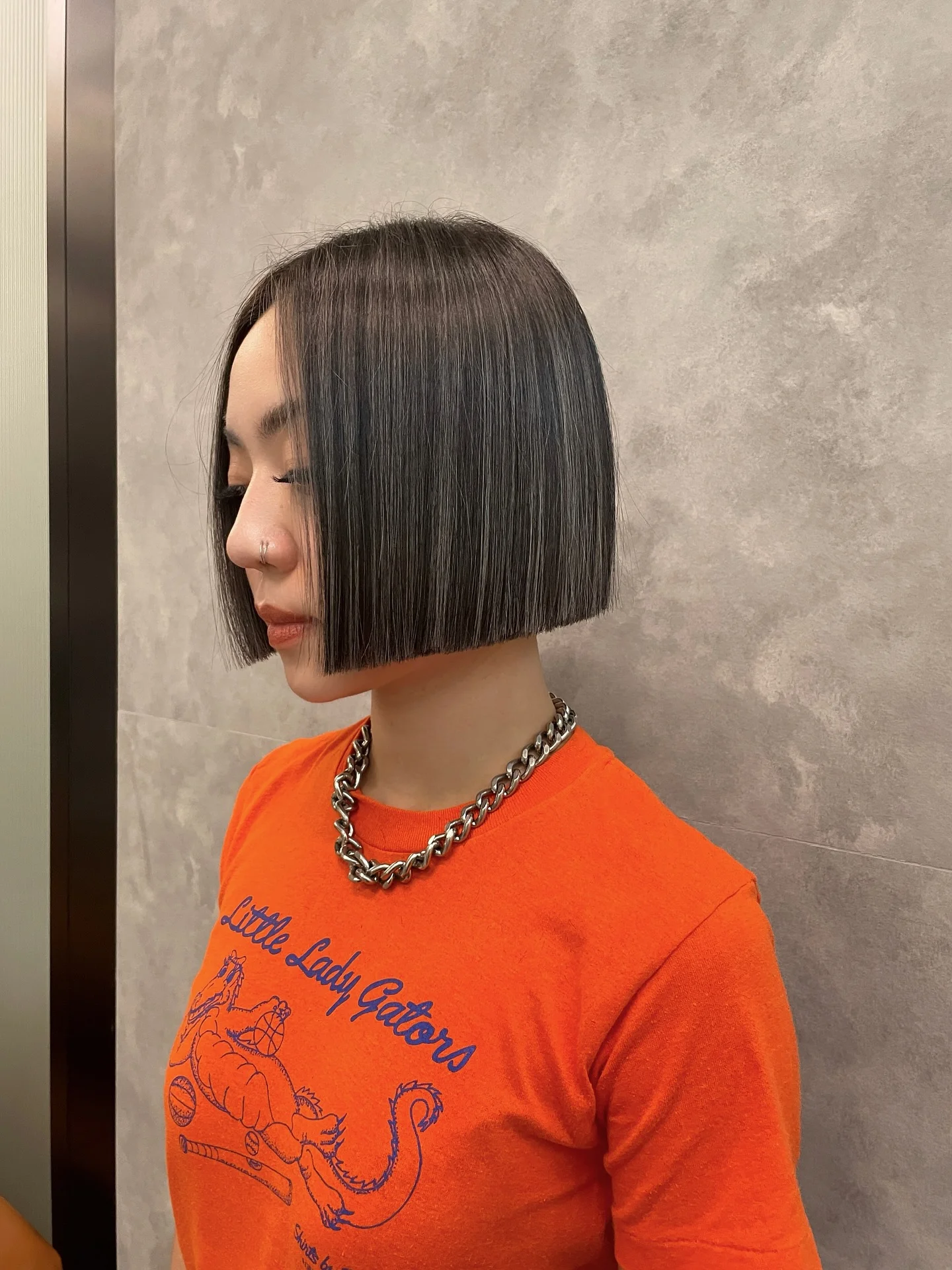 short bobbed hairstyle Graphic Blunt Bob With Modern Minimalism
