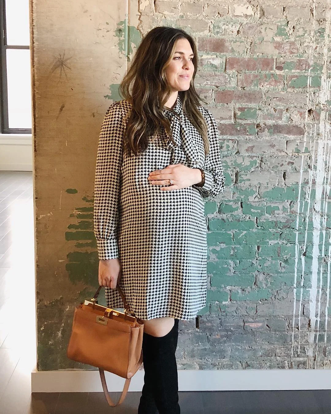 comfy pregnancy outfits for fall 2026 Elegant Printed Shift Dress For Office And Special Occasions