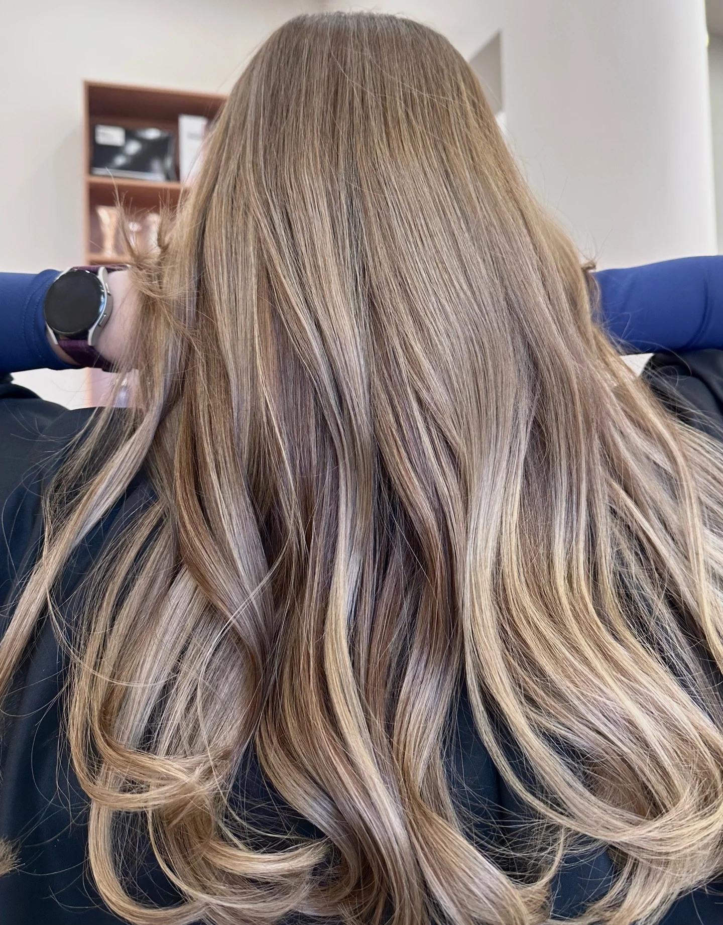 dirty blonde hair color Dimensional Long Waves With Beige Blonde Ribbons