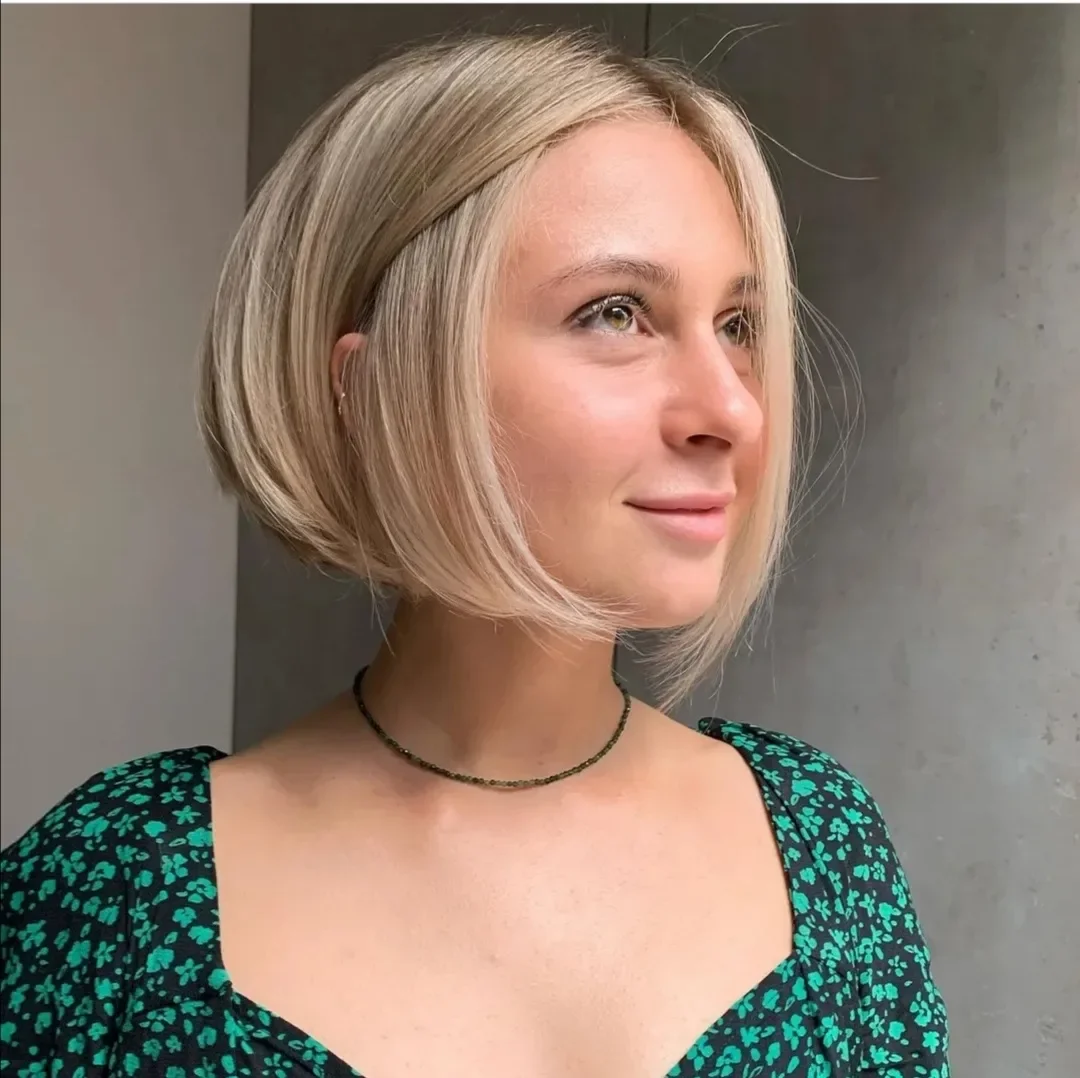 short bobbed hairstyle Soft Blonde Bob With Airy Volume