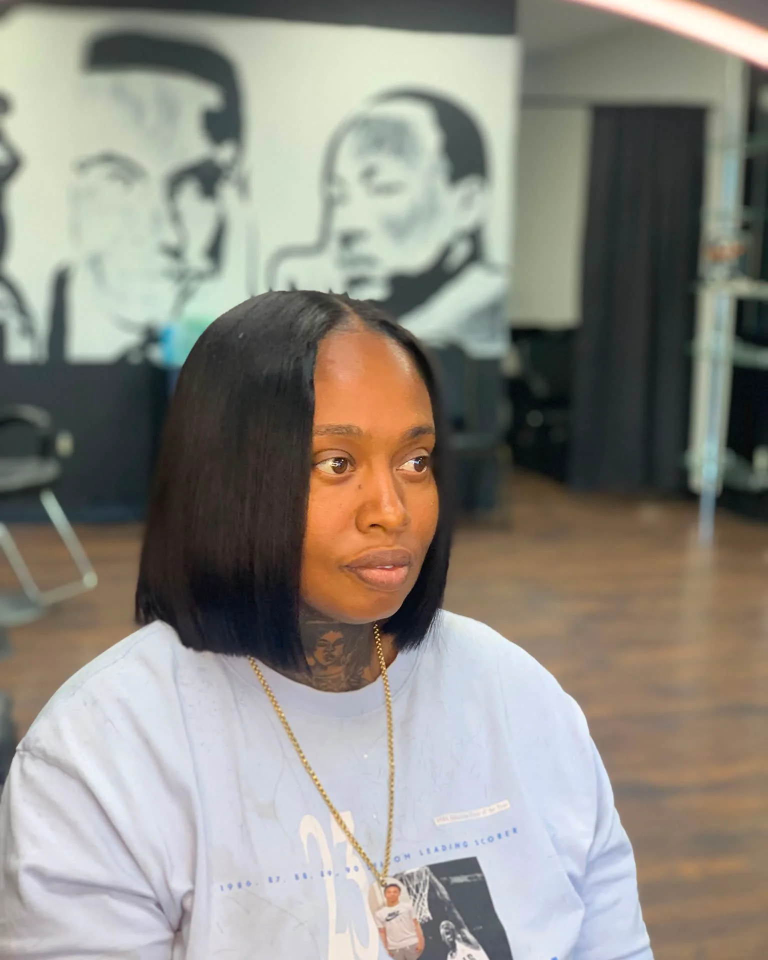 bob hairstyles for black women Classic Center Part Bob With Balanced Length