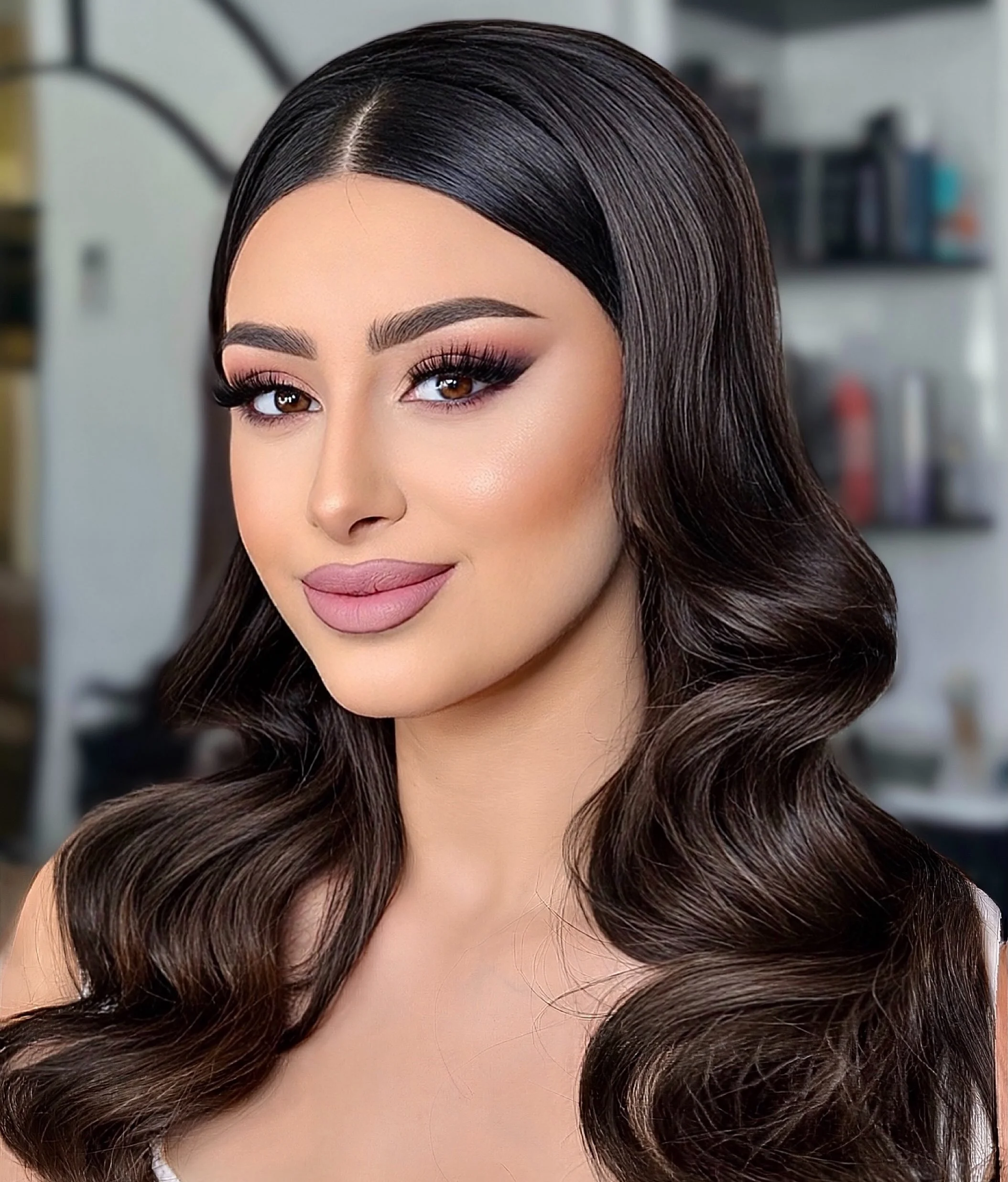 body waves hairstyle Classic Center-Part Body Waves With Mirror Shine