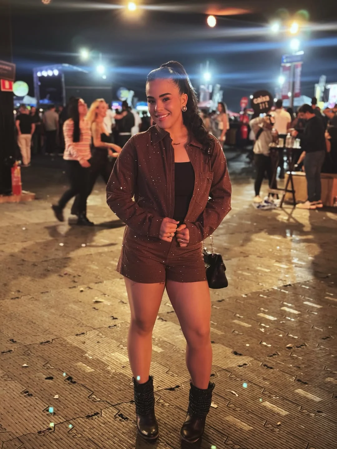fall festival outfits for women 2026 Chocolate Brown Sparkle For Warm Autumn Days